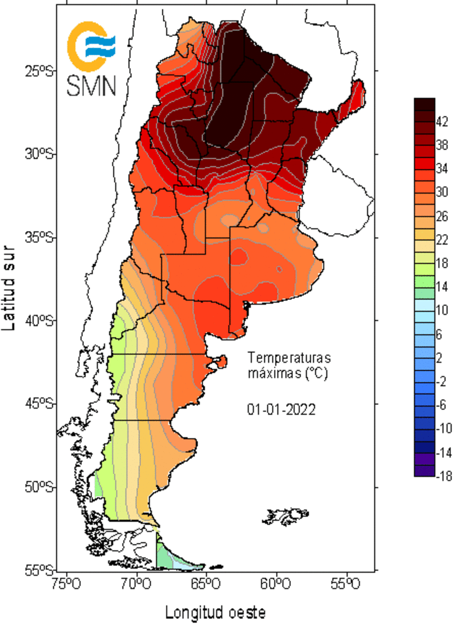Masa de aire caliente cubre América del Sur Central